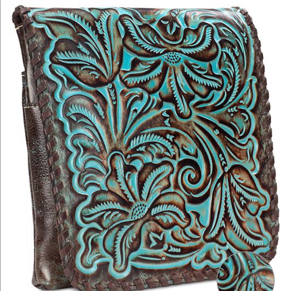 ๐ Patricia Nash Granada Tooled Leather Crossbody - Picture 5 of 6